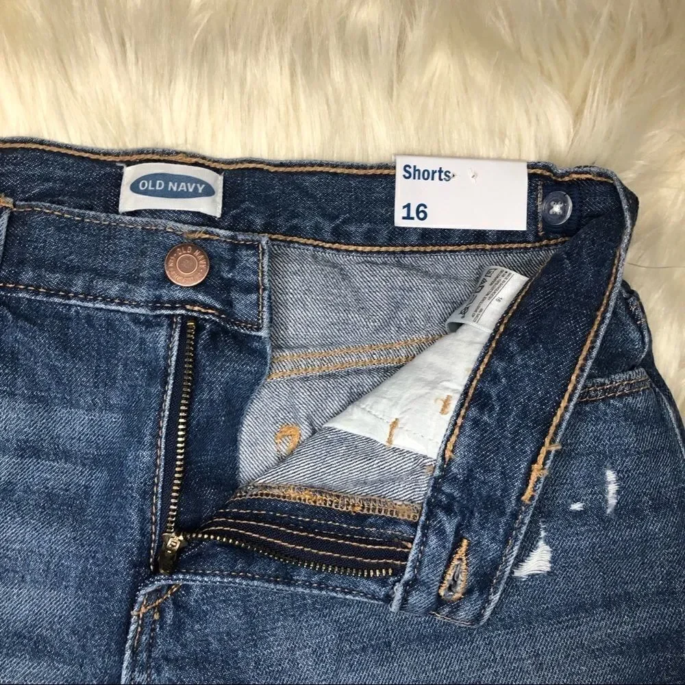 Old navy girls denim cut off W/ lace size 16